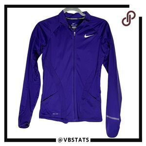 Nike Womens‎ Dri-Fit Long Sleeve Full Zip Element Shield Track Jacket Purple XS